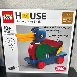 LEGO HOUSE Limited Edition Wooden Duck with designer signature!